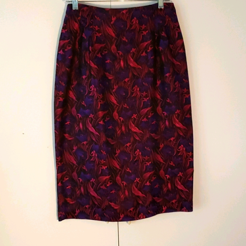 Vintage Dress Fuschia and Purple Pencil Skirt